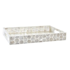 Plateau apéritif DKD Home Decor Mosaïque Blanc Nacre noire 30 x 20 x 4 cm Boho de DKD Home Decor, Plats et plateaux - Réf : S...