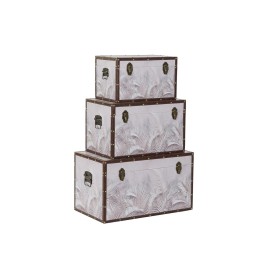 Juego de Baúles DKD Home Decor Lienzo MDF Tropical (59,5 x 34 x 34 cm) de DKD Home Decor, Cajas y arcones de almacenaje - Ref...