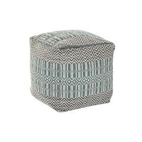 Cuscino DKD Home Decor Da terreno Azzurro Bianco Verde Quadrato Righe Floreale Boho 50 x 50 x 50 cm di DKD Home Decor, Cuscin...