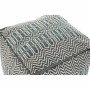 Cushion DKD Home Decor Floor Blue White Green Squared Stripes Floral Boho 50 x 50 x 50 cm by DKD Home Decor, Cushions - Ref: ...