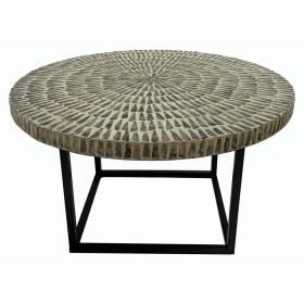 Side table DKD Home Decor White Black Navy Blue Iron Mother of pearl 60 x 60 x 40 cm by DKD Home Decor, Tables - Ref: S303204...