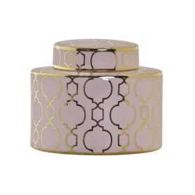 Jarrón DKD Home Decor Porcelana Rosa Dorado Oriental Cromado 18 x 18 x 16 cm de DKD Home Decor, Jarrones - Ref: S3032088, Pre...