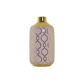 Vaso DKD Home Decor 13 x 13 x 26 cm Porcelana Cor de Rosa Dourado Oriental Cromado de DKD Home Decor, Jarrões - Ref: S3032090...