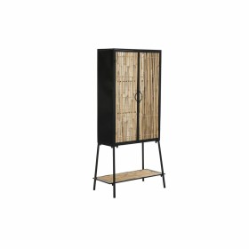 Credenza DKD Home Decor Nero Naturale Metallo Rattan 65 x 35 x 130,5 cm di DKD Home Decor, Credenze e buffet - Rif: S3032161,...