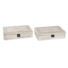 Caja Decorativa DKD Home Decor Natural Madera MDF 28 x 18 x 6,5 cm (2 Unidades) de DKD Home Decor, Cajas - Ref: S3032244, Pre...