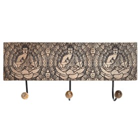 Portemanteau DKD Home Decor Métal Bois de manguier Naturel Buda Oriental 38 x 6 x 18 cm de DKD Home Decor, Patères portemante...