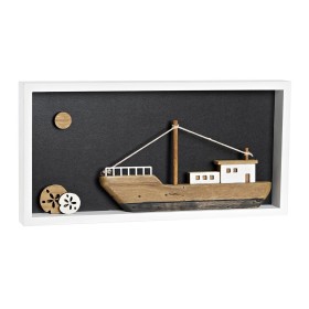 Figura Decorativa DKD Home Decor Branco Castanho Barco 40 x 3,5 x 20 cm de DKD Home Decor, Adornos - Ref: S3032345, Preço: 13...