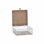 Caixa Decorativa DKD Home Decor Branco Castanho Madeira Metal Alumínio 16 x 16 x 6 cm de DKD Home Decor, Caixas - Ref: S30324...