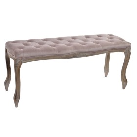 Banquette DKD Home Decor Rose Naturel Bois d'hévéa 112 x 38 x 48 cm de DKD Home Decor, Chaises - Réf : S3032495, Prix : 156,6...