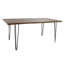 Mesa de Comedor DKD Home Decor 180 x 87 x 76 cm Negro Metal Marrón Madera de acacia de DKD Home Decor, Mesas - Ref: S3032611,...