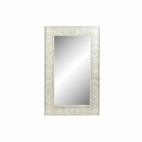 Miroir mural DKD Home Decor Blanc Bois de manguier Losanges (154 x 4 x 92 cm) de DKD Home Decor, Miroirs muraux - Réf : S3032...