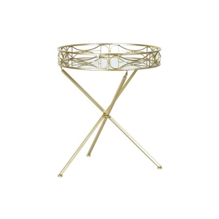 Mesa de apoio DKD Home Decor Espelho Dourado Metal (48,5 x 48,5 x 58,5 cm) de DKD Home Decor, Jogos de móveis - Ref: S3032724...