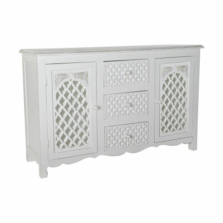 Credenza DKD Home Decor Bianco Legno di mango Specchio 122 x 39 x 77 cm di DKD Home Decor, Credenze e buffet - Rif: S3032746,...