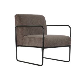 Sillón DKD Home Decor Negro Marrón Poliéster Hierro (64 x 74 x 79 cm) de DKD Home Decor, Sillas - Ref: S3032786, Precio: 299,...