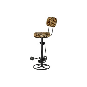 Stool DKD Home Decor Black Metal Brown Leather (42 x 48 x 116 cm) by DKD Home Decor, Barstools - Ref: S3032844, Price: 191,77...