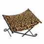 Poggiapiedi DKD Home Decor Nero Metallo Marrone Pelle Leopardo (55 x 45 x 41 cm) di DKD Home Decor, Ottomane e poggiapiedi - ...