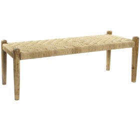 Banqueta DKD Home Decor 145 x 55 x 49 cm Natural Castanho Corda Madeira de mangueira de DKD Home Decor, Cadeiras - Ref: S3032...