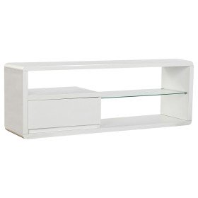 Meubles de télévision DKD Home Decor Blanc Verre 140 x 40 x 50 cm Bois MDF de DKD Home Decor, Tables et supports de télévisio...