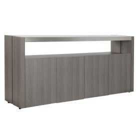 Credenza DKD Home Decor Cristallo Grigio Alluminio Rovere Vetro Temperato (165 x 39 x 76 cm) di DKD Home Decor, Credenze e bu...