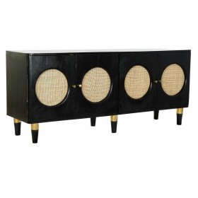 Sideboard DKD Home Decor Black Natural Rattan Mango wood (150 x 40 x 65 cm) by DKD Home Decor, Sideboards - Ref: S3033175, Pr...