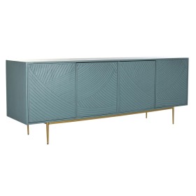 Aparador DKD Home Decor Dourado Metal Turquesa Madeira de mangueira (200 x 50 x 76 cm) de DKD Home Decor, Armários e aparador...