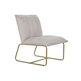 Poltrona DKD Home Decor Bege Dourado Metal Poliéster (66 x 71 x 77 cm) de DKD Home Decor, Cadeiras - Ref: S3033344, Preço: 17...