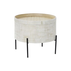 Side table DKD Home Decor White Brown Golden Metal MDF Wood 45 x 45 x 39 cm by DKD Home Decor, Tables - Ref: S3033353, Price:...