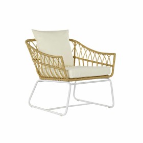 Chaise de jardin DKD Home Decor Marron Métal rotin synthétique Blanc (76 x 74 x 77 cm) de DKD Home Decor, Chaises de table de...