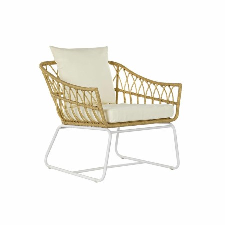 Sedia da giardino DKD Home Decor Marrone Metallo rattan sintetico Bianco (76 x 74 x 77 cm) di DKD Home Decor, Sedie per tavol...