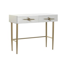 Console DKD Home Decor Blanc Multicouleur Doré Métal Fer Bois de manguier 30 x 40 cm 90 x 45 x 74 cm de DKD Home Decor, Table...