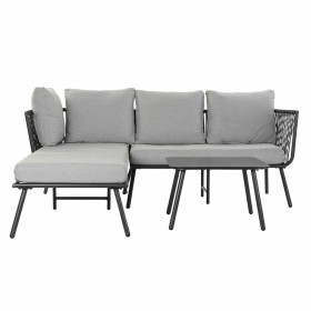 Gartenbank DKD Home Decor Schwarz Metall Aluminium Schnur 30 x 40 cm 192 x 163 x 86 cm von DKD Home Decor, Sofas - Ref: S3033...