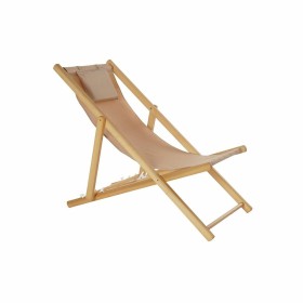 Chaise longue DKD Home Decor Marron Naturel Polyester MDF (57,5 x 113 x 77 cm) de DKD Home Decor, Bains de soleil - Réf : S30...