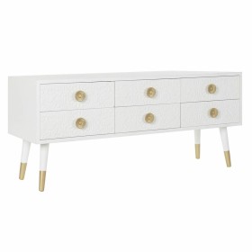 Mobile TV DKD Home Decor Bianco Dorato Abete Legno MDF 120 x 42 x 54 cm di DKD Home Decor, Tavoli e porta TV - Rif: S3033498,...