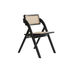 Folding Chair DKD Home Decor Black Natural Rattan Elm wood 53 x 60 x 79 cm by DKD Home Decor, Chairs - Ref: S3033556, Price: ...