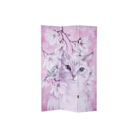 Folding screen DKD Home Decor Cat Canvas 120 x 2,5 x 180 cm Pinewood by DKD Home Decor, Panel Screens - Ref: S3033587, Price:...