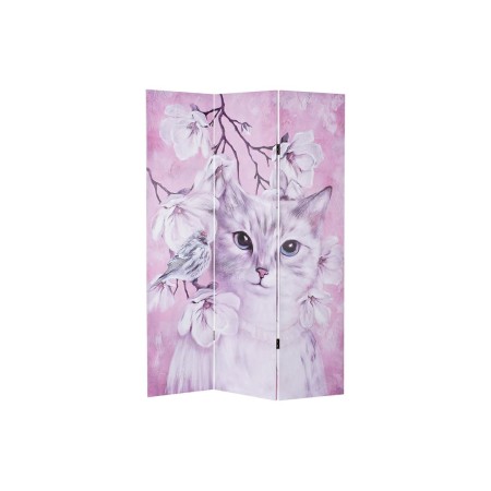 Folding screen DKD Home Decor Cat Canvas 120 x 2,5 x 180 cm Pinewood | Tienda24 - Global Online Shop Tienda24.eu