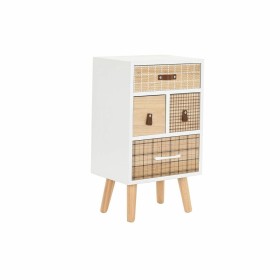 Comodino DKD Home Decor Naturale Bianco Caucciù Rosso Granato Legno di paulownia 40 x 30 x 48 cm di DKD Home Decor, Comodini ...