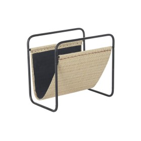 Magazine rack DKD Home Decor 39 x 26 x 36 cm Natural Black Metal by DKD Home Decor, Magazine Files - Ref: S3033651, Price: 43...