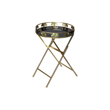 Mesa de apoio DKD Home Decor 49 x 49 x 72 cm Cristal Preto Dourado Metal | Tienda24 - Global Online Shop Tienda24.eu