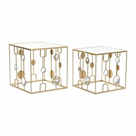 Conjunto de 2 mesas pequenas DKD Home Decor Dourado 50 x 50 x 50 cm de DKD Home Decor, Jogos de móveis - Ref: S3033679, Preço...