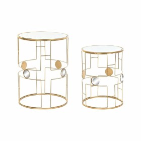 Conjunto de 2 mesas pequenas DKD Home Decor Dourado 40 x 40 x 54,5 cm de DKD Home Decor, Jogos de móveis - Ref: S3033680, Pre...