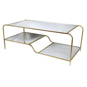 Mesa de Centro DKD Home Decor Transparente Plateado Acero Espejo 100 x 100 x 45 cm | Tienda24 - Global Online Shop Tienda24.eu