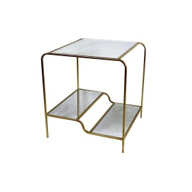 Mesa de apoio DKD Home Decor Dourado Metal Espelho 50 x 50 x 55 cm de DKD Home Decor, Jogos de móveis - Ref: S3033682, Preço:...