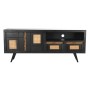 TV furniture DKD Home Decor Black Rattan Mango wood (145,5 x 40,5 x 60 cm) | Tienda24 - Global Online Shop Tienda24.eu