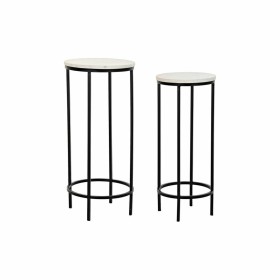 Set de 2 Tables Gigognes DKD Home Decor Blanc Noir 30,5 x 30,5 x 69 cm de DKD Home Decor, Tables - Réf : S3033734, Prix : 100...