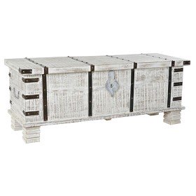 Arca DKD Home Decor Metal Branco Madeira de mangueira (116 x 40 x 45 cm) de DKD Home Decor, Caixas e baús de arrumação - Ref:...