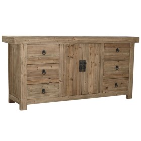 Anrichte Alexandra House Living Weiß Silberfarben Bambus Holz MDF 40 x 81 x 120 cm | Tienda24 - Global Online Shop Tienda24.eu