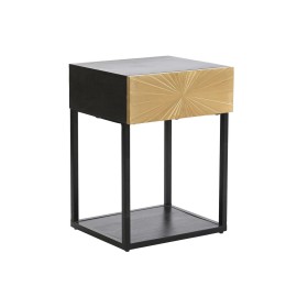 Mesita de Noche DKD Home Decor Dorado 35 x 40 x 55 cm Negro Metal Madera de DKD Home Decor, Mesillas de noche - Ref: S3033815...