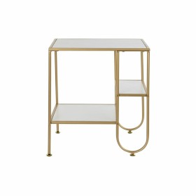 Table d'appoint DKD Home Decor Doré Métal MDF Blanc (50 x 40 x 55,5 cm) de DKD Home Decor, Tables - Réf : S3033823, Prix : 65...