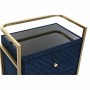 Mesita de Noche DKD Home Decor 60 x 35 x 74 cm Cristal Azul Dorado de DKD Home Decor, Mesillas de noche - Ref: S3033853, Prec...